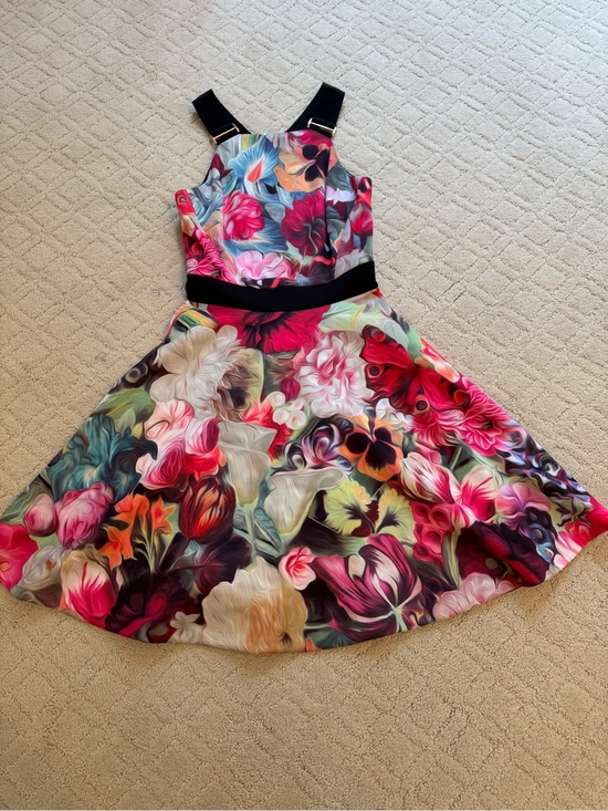 Ted Baker Dresses & Skirts - Ted Baker women’s Floral Fit-and-Flare Dress in Black and Multicolor Floral.